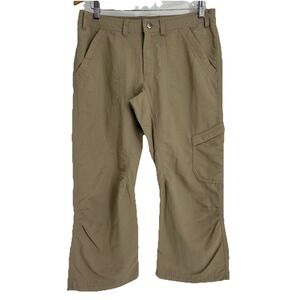 The North‎ Face Womens Hiking Cargo Pants 8 Tan Nylon Cropped Gorpcore Outdoor